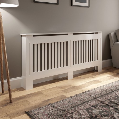White radiator cover grill - white,