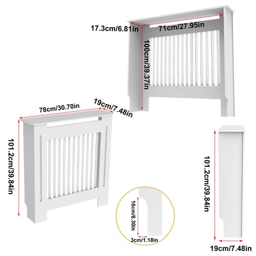 100cm tall large - 92/100cm, radiator