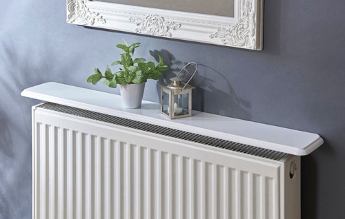 White slim line radiator - slim, cover