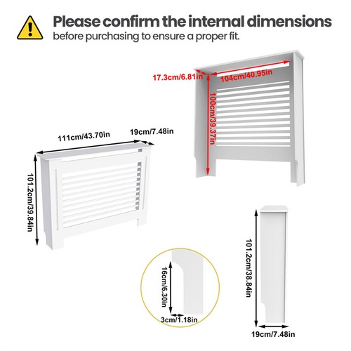 100cm high radiator - 100cm, cover