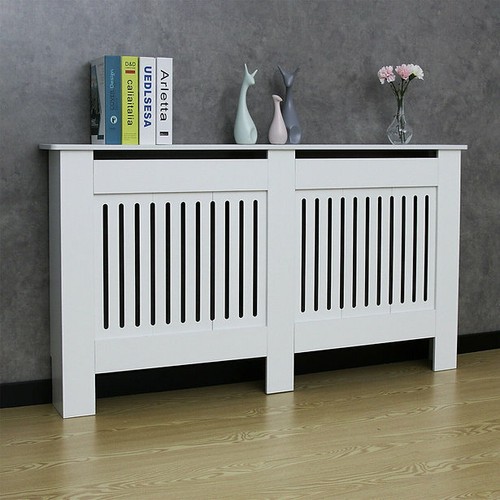 White radiator cover grill - white,