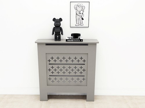 White radiator cover grey mdf - radiator,