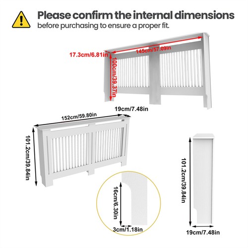 100cm high radiator - 100cm, cover