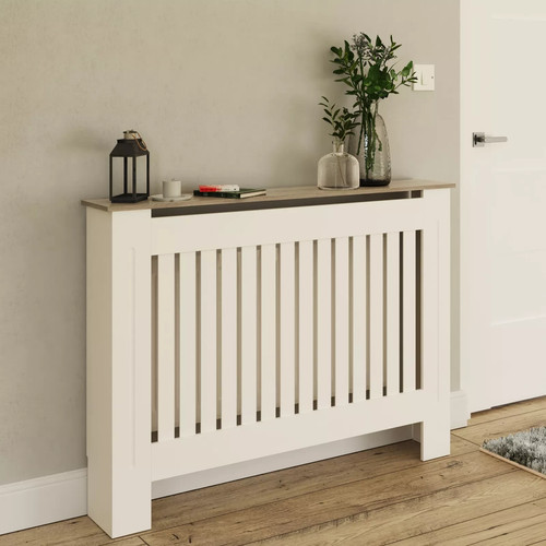 Medium white radiator cover - white,